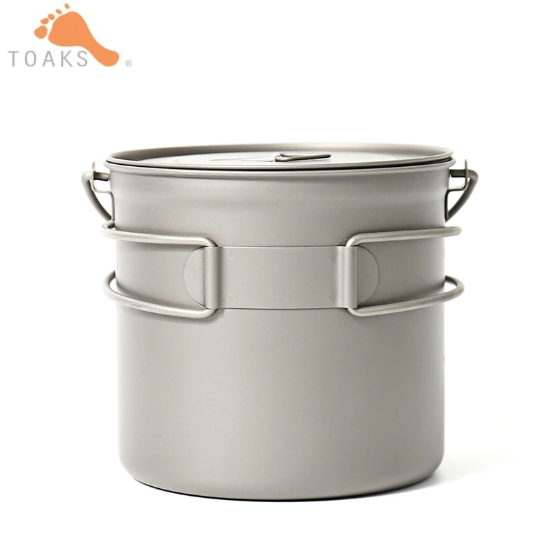 TOAKS al aire libre de titanio de utensilios de cocina olla con viajes bolsa de malla de fogata de cocina colgar olla para Camping Picnic POT-1100-BH 1100 ml