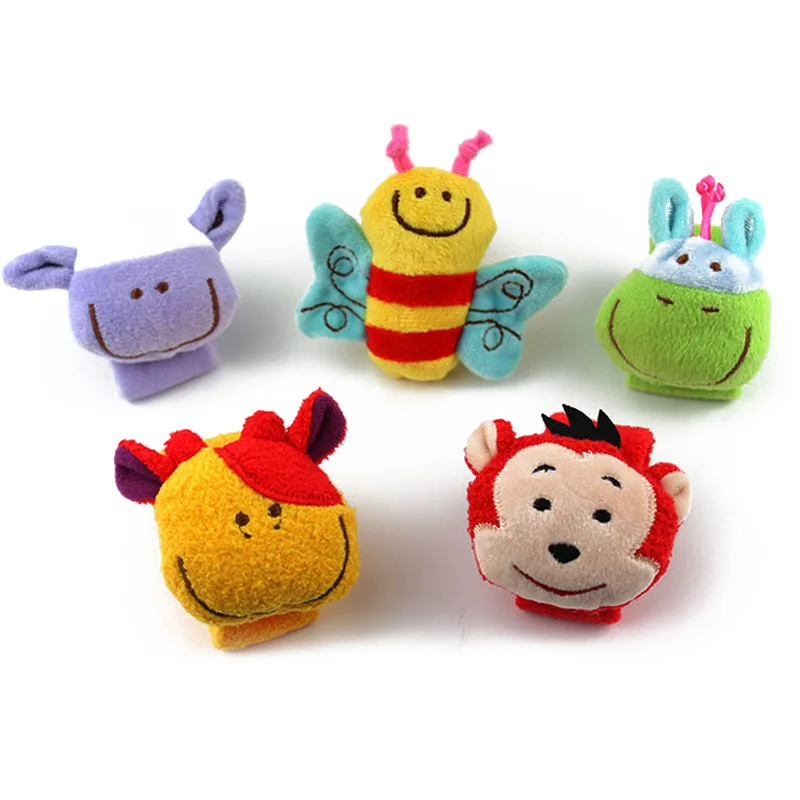 

1Pcs animal baby toys baby rattles plush hand band wrist strap for 0-12 month infant newborn plush toys