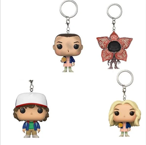 

Cute Stranger Things ELEVEN Theme Keychain Toys Action Figure Collectible Model Vinyl Dolls Keyring Children Gift