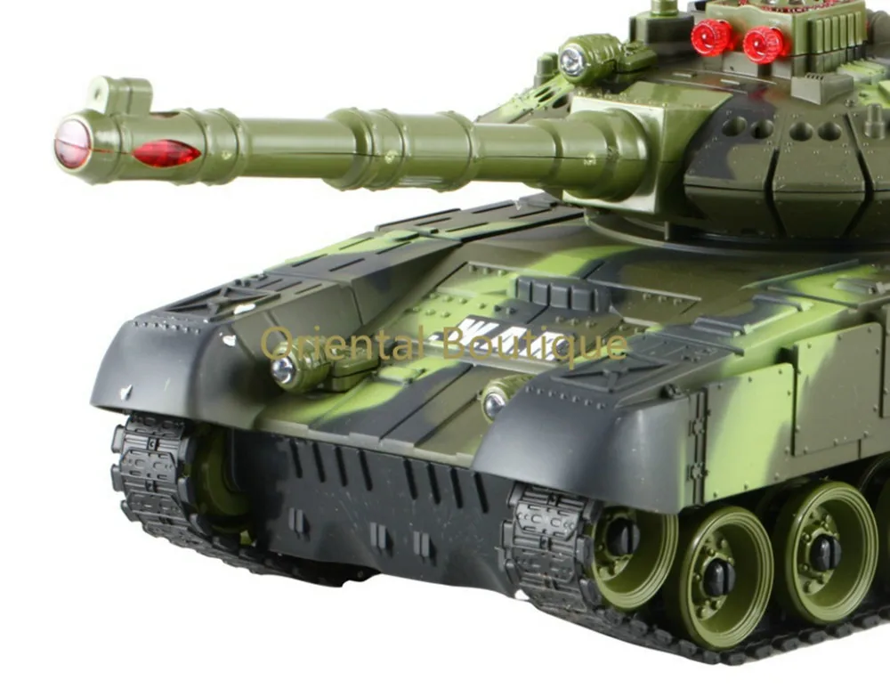 

TOYS 9993 Infrared Remote Control Battle Tank with 300-degree Rotating Turret, Automatic Demonstration, Light & Sound Effect