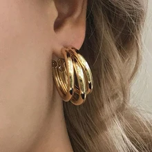 Docona Панк золото Цвет полукруг серьги-гвоздики в виде капель с кристаллами в форме Для женщин абстрактной геометрической формы, гвоздики серьги Свадебная вечеринка украшения 6984