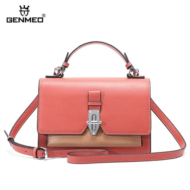 

GENMEO Famous Luxury Genuine Leather Crossbody Shoulder Bags Women Cow Leather Messenger Handbag Feminina Tote Fashion Bolsa