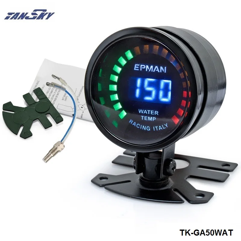 TANSKY-  New EPman racing 52mm Smoked LED Digital WaterTemperature Meter withSensor bracket For FORD MUSTANG V8 AT TK-GA50WAT