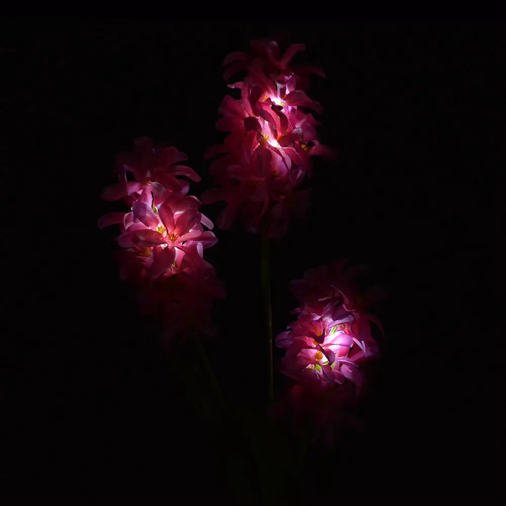 HobbyLane Солнечный Цветочные огоньки Водонепроницаемый гиацинт сад свет 3 светодиодный лампы для лужайки путь во внутренний дворик подъездной дорожки ландшафтное освещение