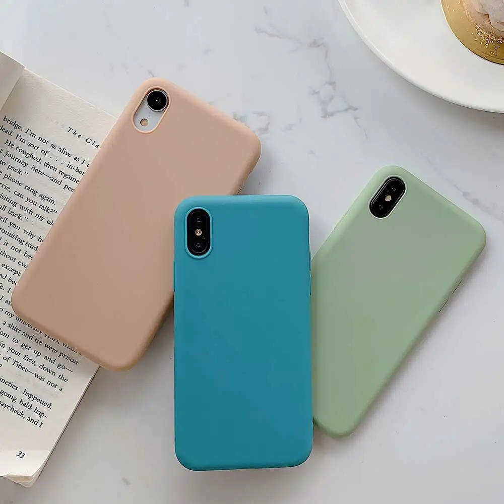 Ярких цветов телефон Мягкий силиконовый чехол для телефона iPhone 11 12 Pro Max X XR Xs