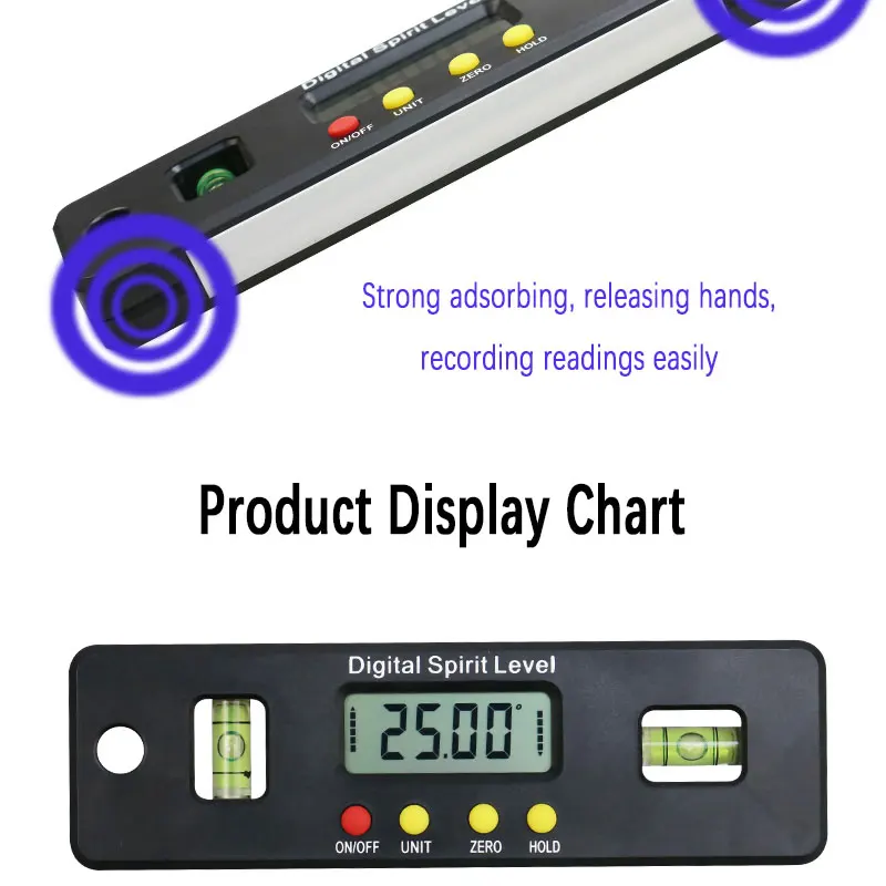 100/150/200 мм цифровой уровень коробка электронный датчик угла транспортир Angle Finder скос датчик с магнитным основанием