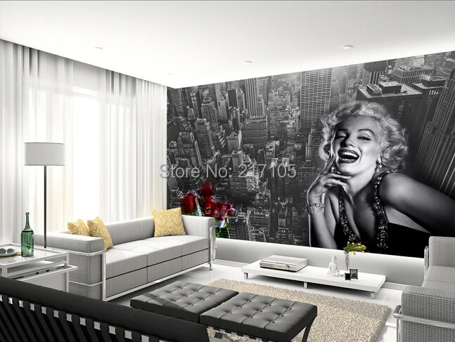 

Custom european-style wallpaper Marilyn Monroe for the sitting room the bedroom TV setting wall vinyl which papel DE parede