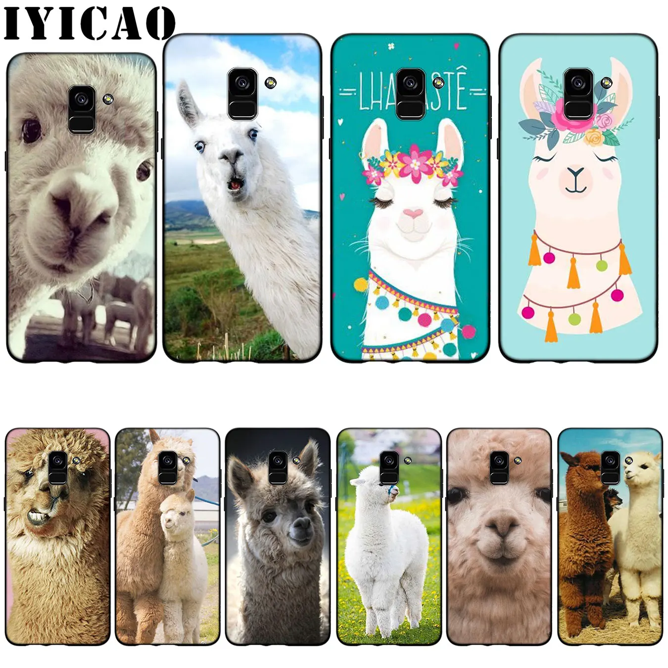 IYICAO Lama Llama Alpacas Animal Silicone Soft Case for Samsung Galaxy A6 Plus A9 A8 A7 2018 A3 A5 2016 2017 Note 9 8 |