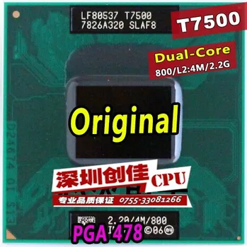 Free Shipping for intel CPU laptop Core 2 Duo T7500 CPU 4M Socket 479 Cache/2.2GHz/800/Dual-Core Laptop processor support 965