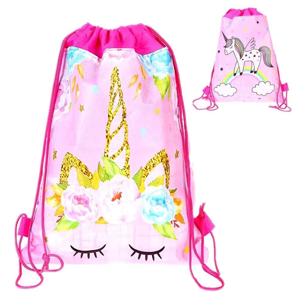 Новое поступление 24 шт с днем рождения детей единорог мультфильм Drawstring