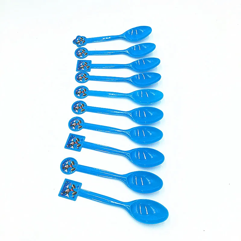 

10PCS/LOT MICKEY PLASTIC SPOONS HAPPY BIRTHDAY PARTY USE SPOONS MICKEY MOUSE SPOON KIDS BIRTHDAY PARTY FAVORS