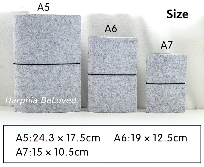 Harphia фетр А5 план Биндер офисные принадлежности кольцо Биндер оболочка ткань записная книжка вкладыш внутренний ядро А6, А7 Записная книжка Дневник
