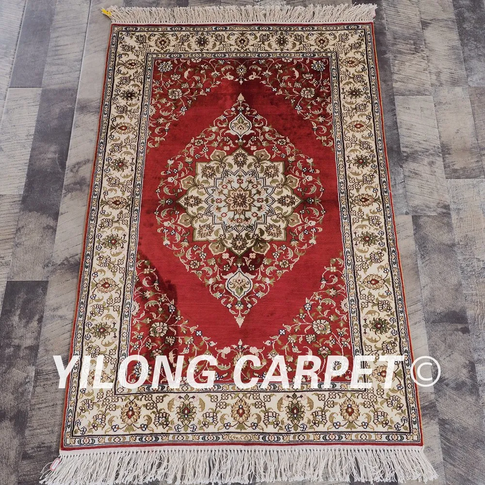 YILONG 2,5 'x4' handknotted персидский шелковый ковер Кашан бордовый цвет украшения дома шелковый ковер(LH844B2.5x4