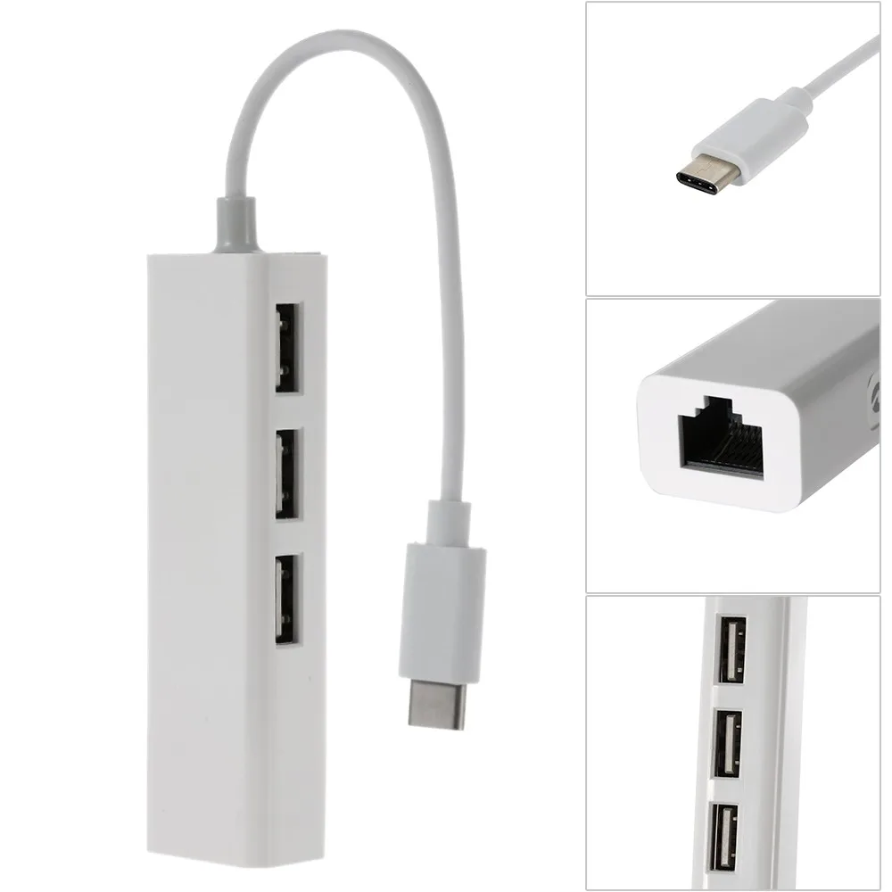 Адаптер USB 3 1 типа C для Macbook и Chromebook|lan adapter|3 port ethernet hubadaptador lan |