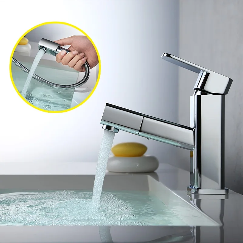 

All copper wash basin can pull faucet, wash hair, basin faucet