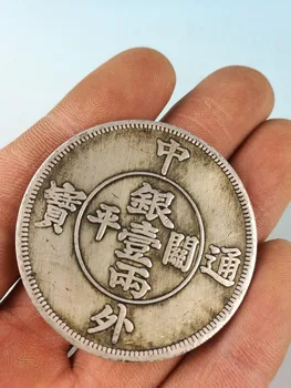 

CHINEA FOLK old Carved Tibetan silver China and foreign countries Currency Coin