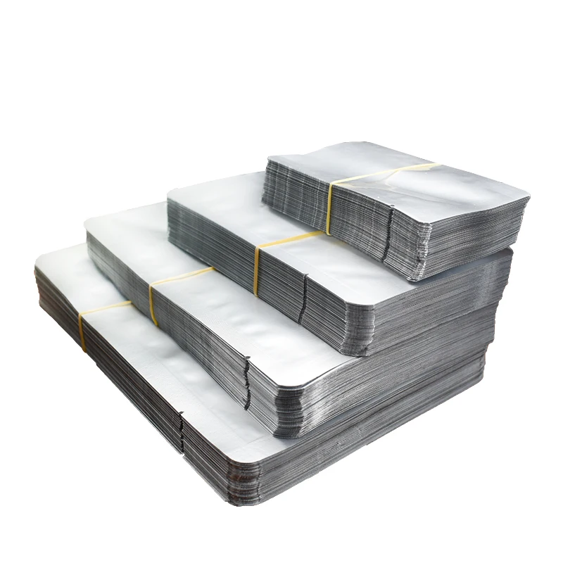 100 шт Серебряный вакуумный уплотнитель алюминиевый фольгированный Упаковочные пакеты с замком-молнией для хранения мешков для дома и кухни