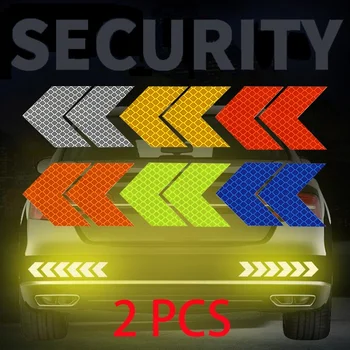 

2Pcs Car Bumper Safety Warning Reflective Sticker Motorcycle Arrow Shape Fender Reflective Sign