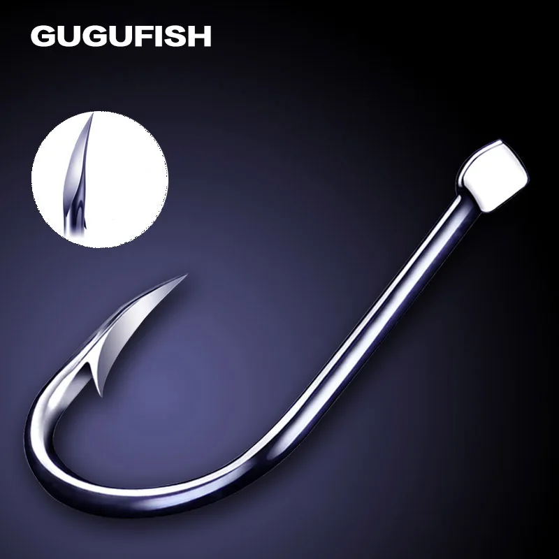 GUGUFISH 96PC fishhook 1#-13# single hook High Qulity Fishing Hook black color Hook A barbed hook to catch crucian carp