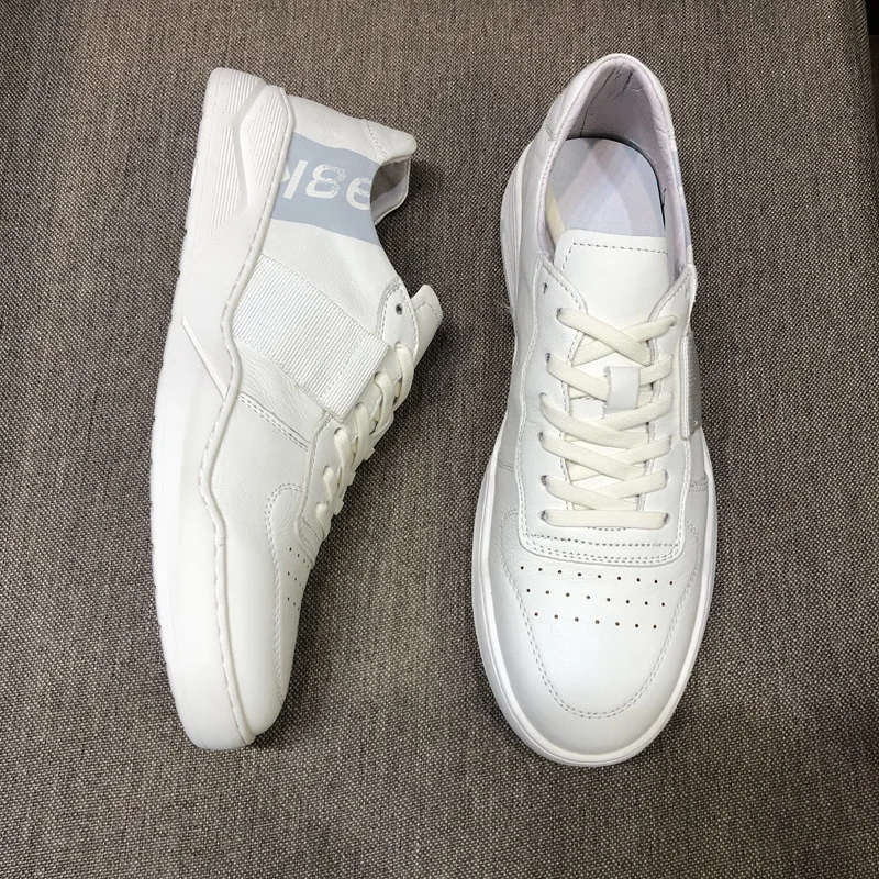 Sneakers Blanches Mens Hommes allumette Bottes Véritable De Vache Loisirs Automne Designer Mode Cuir D'été Blanc Chaussures Printemps Tout 80wOXPkn