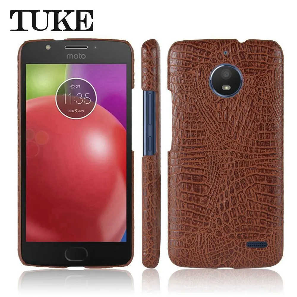 TUKE Case for Motorola Moto E4 Plus Case Crocodile Skin Hard PC Back