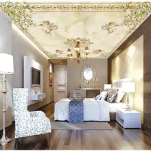 Пользовательские 3d обои 3d потолочные фрески обои Европейский ангел фрески на потолке подвесной потолок спальня настенный Декор
