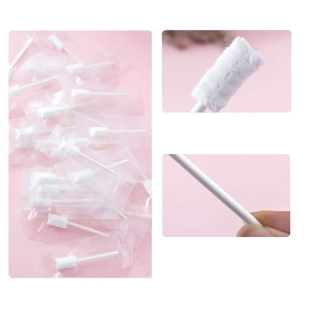 30Pcs Medical safe Baby Tongue Cleaner Disposable Gauze Toothbrush Paper Rod Oral Stick