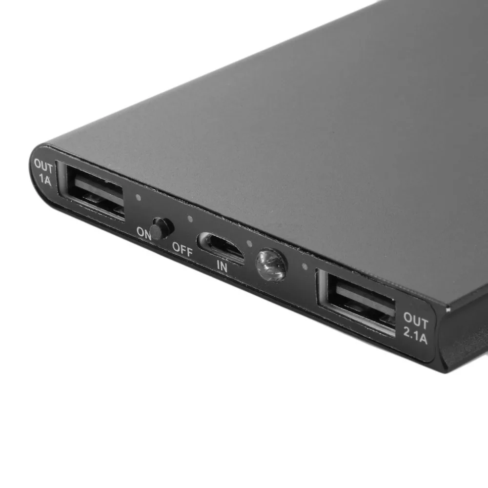 8000mAH Power Bank USB Powerbank Charger for Phone Portable Ultra Thin External Battery with LED Light 5V/2.1A Powerbank