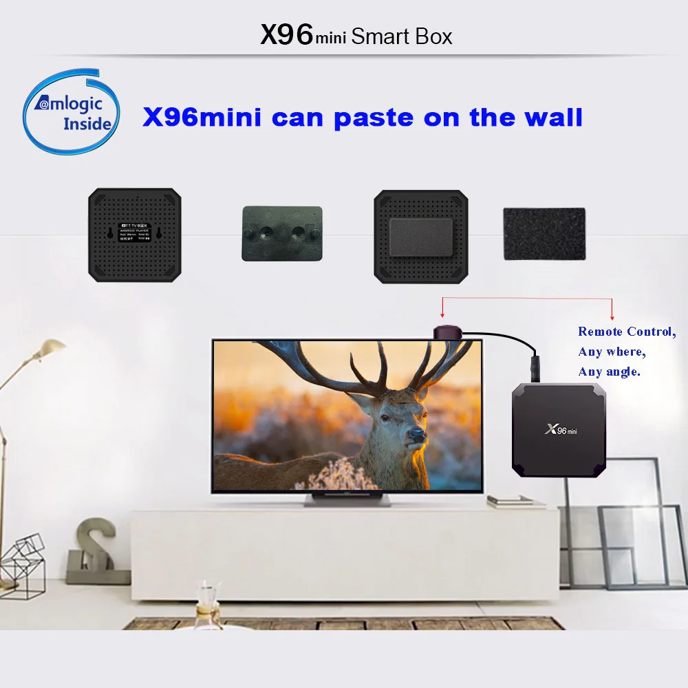 X96 Мини ТВ коробка Android 7,1 OS Smart BOX Amlogic S905W 4 ядра 2,4 ГГц Wi Fi Декодер каналов кабельного телевидения 1 ГБ/8 ГБ 2 ГБ/16 ГБ