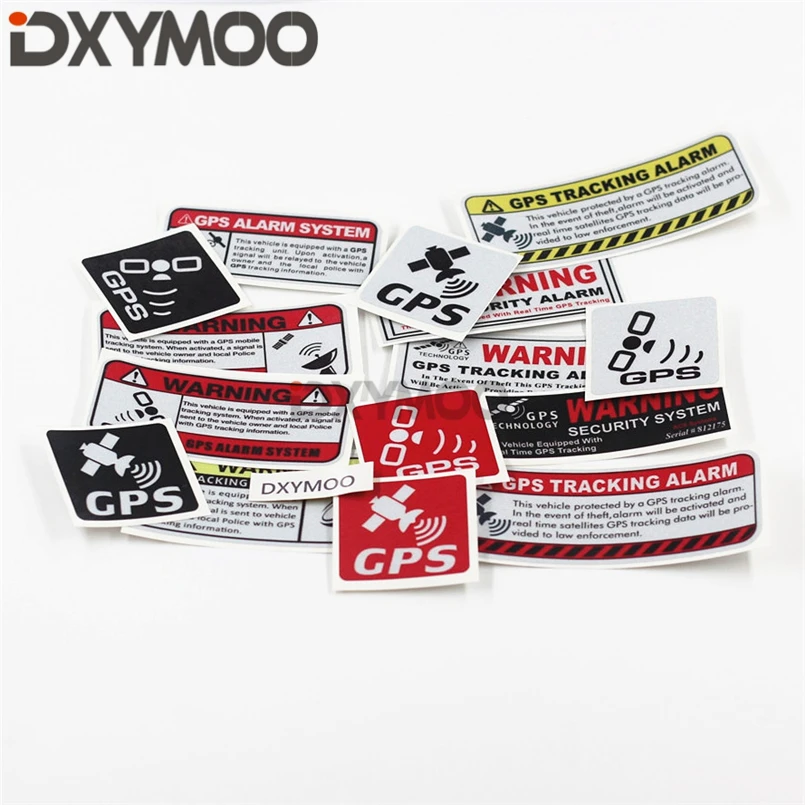 

1PCS GPS Alarm Tracker Car Stickers Warning Motorcycle Auto Window Anti Theft Vinyl Decals Car Styling