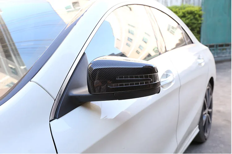2 x углеродного волокна ABS Chrome Боковая дверь Зеркало заднего вида Кепки Накладка для Mercedes Benz A, CLA, glа glk-класс W176 W117 X156 X204
