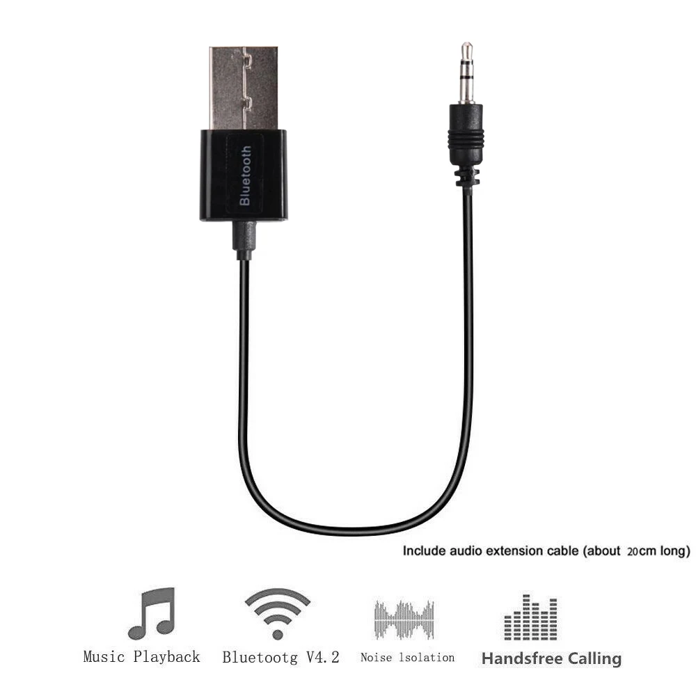 Автомобильный Bluetooth адаптер беспроводной музыкальный ресивер 3 5 мм AUX разъем USB