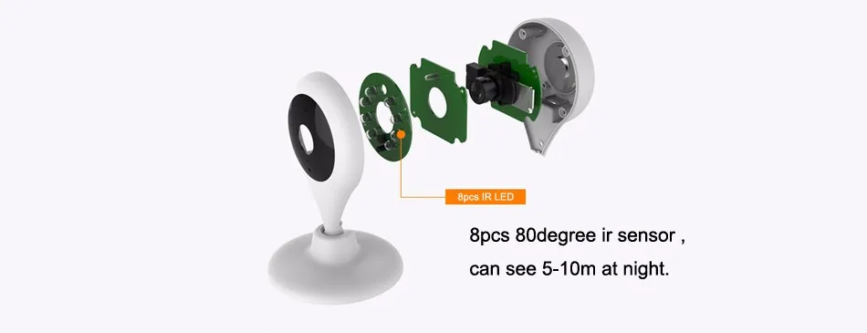 Оригинальная домашняя ip-камера безопасности IR-Cut, ночное видение, P2P, радионяня, аудио, wifi, CCTV, камера для внутреннего наблюдения, SD карта