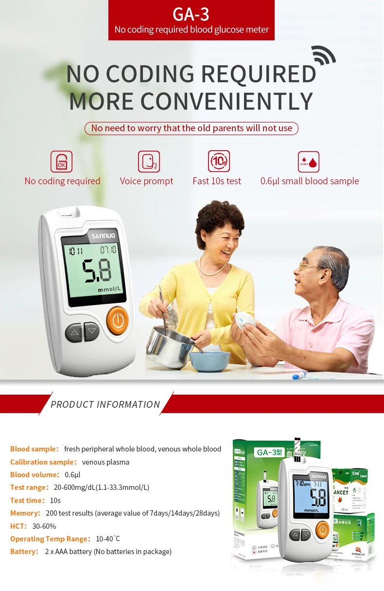 No Sangue, Açúcar Glucometer, Diabetes com Tiras De Teste