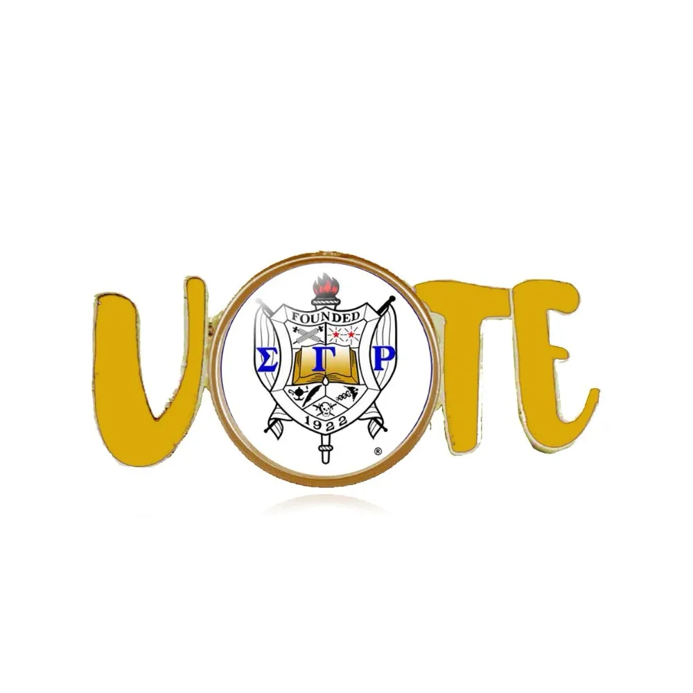 Topvesko Sorority Crest щит SGR греческая брошь Sigma Gamma Rho VOTE Pin|Броши| |