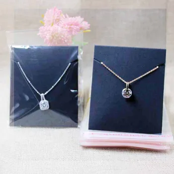 

Deluxe Diy handmade necklace display &package card folded jewelry necklace packing card with chain protection 100pcs+100oppbag