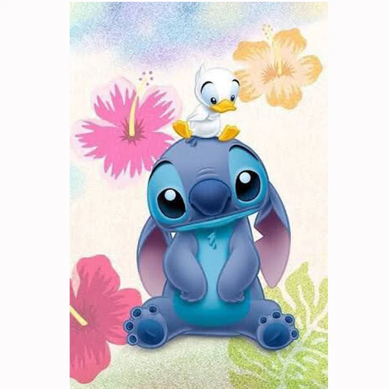 

Cartoon 5D DIY Square Diamond Painting Cartoon Duck And Stitch Diamond Embroidery Mosaic Needlework Home Decor Craft Child Gift