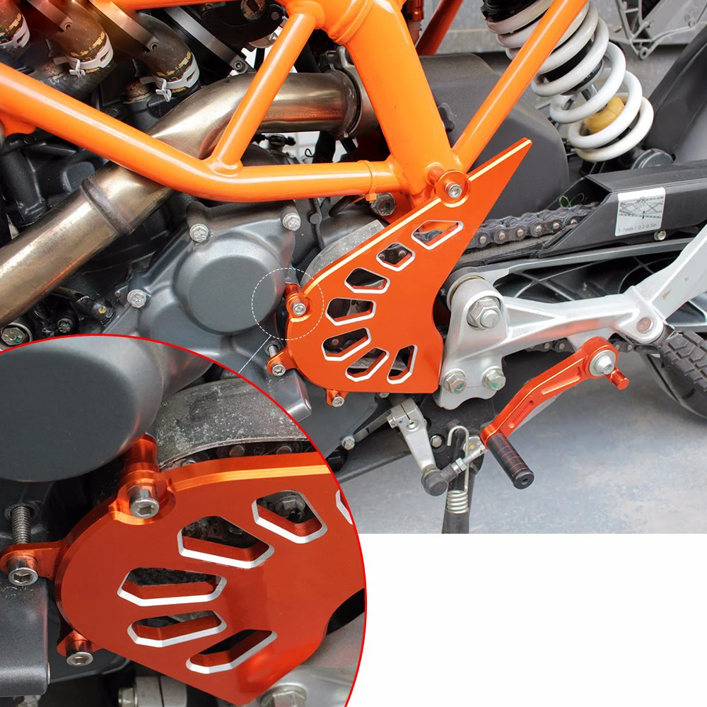Для KTM RC 125 250 390 Мотоцикл с ЧПУ Алюминий крышка переднего колеса цепь двигателя