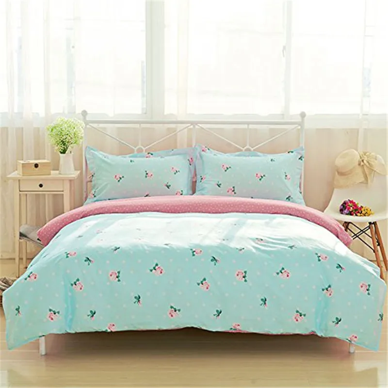 FADFAY 100 Cotton Turquoise Pink Bedding Pink Pokal Dot Duvet Cover