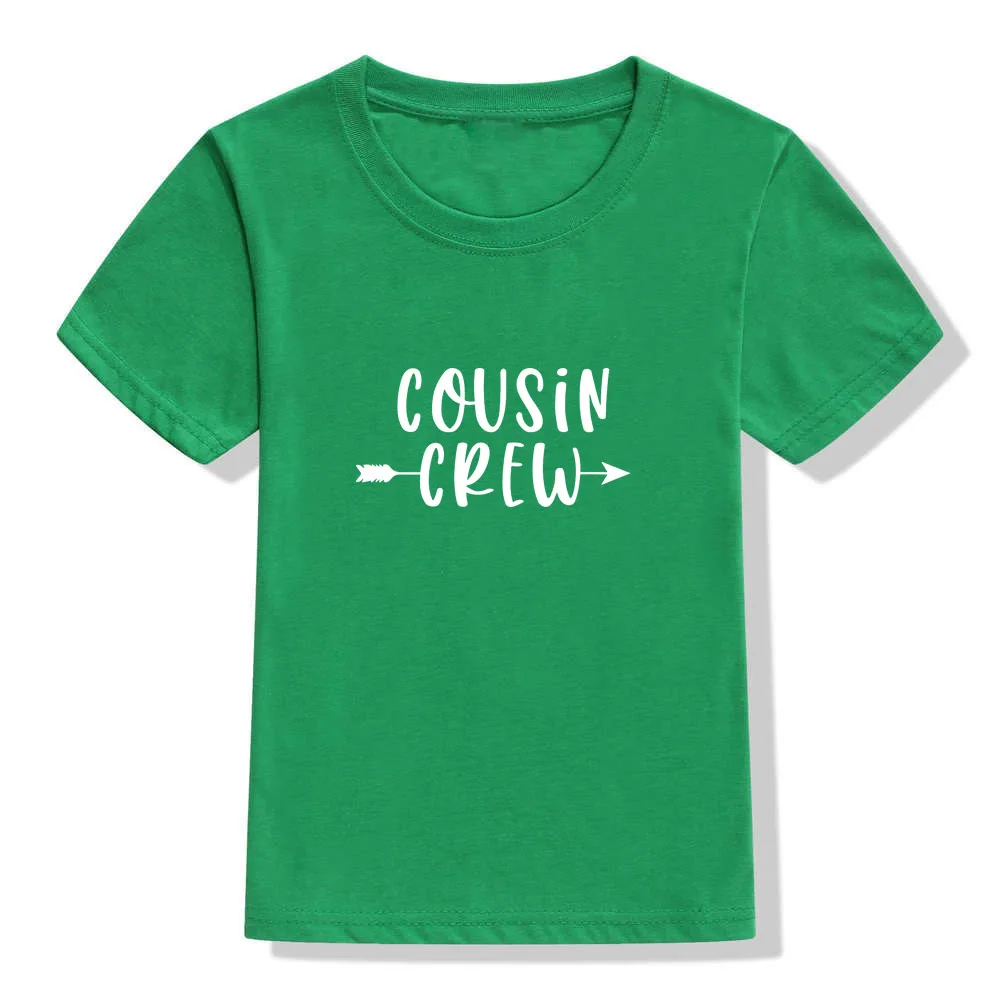 Cousin Crew Letter Print Kids Tshirt Summer Short Sleeve Graphic Tee Shirt Boys Girls Tee Fashion Casual Tops Tee Shirt Clothes