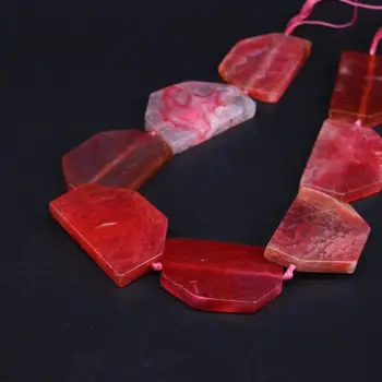 

Approx 8PCS/strand Large Natural Red Agates Druzy Rhombus Slab Nugget Pendant Beads,Raw Stone Slice Necklace Jewelry Supplier