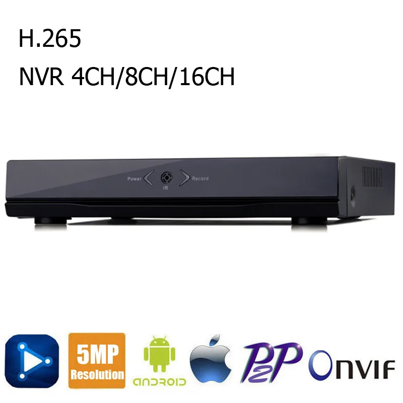 

H.265 H.264 HEVC 4CH 8CH 16CH CCTV NVR for 5MP/4MP/3MP/2MP ONVIF IP Camera network video recorder P2P for cctv system