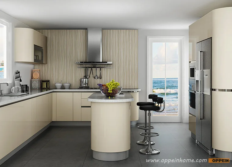 Guangzhou Canton Fair New design Kitchen Furniture Acrylic kitchen island
