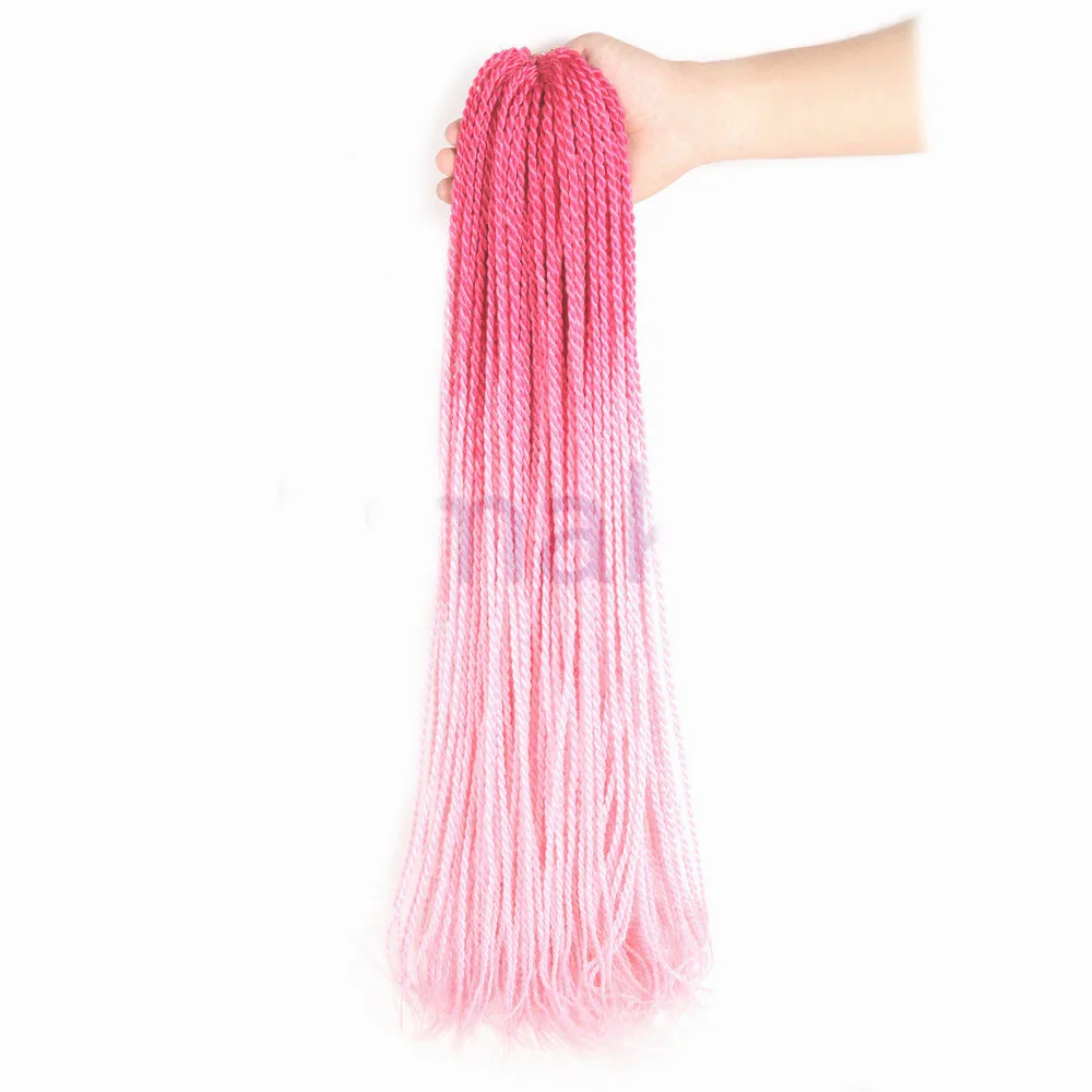SAMBRAID Сенегальский твист вязание крючком коса волос 24 дюймов 30 корней/пакет синтетический плетение волос для женщин 14 цветов - Цвет: #33