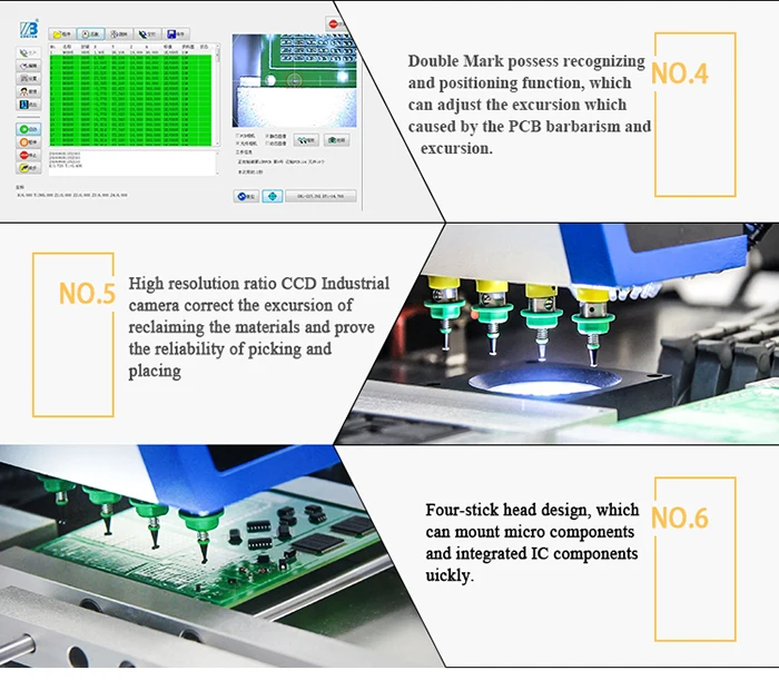 Высокоскоростной SMT четыре головки 30 подающий механизм для Yamaha выбор и место Chip монтажный с видением