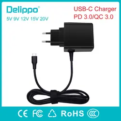 Delippo 45 Вт usb type C зарядное устройство быстрое type-C настенное зарядное устройство для мобильного телефона PD зарядное устройство для nintendo Switch