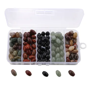 

100 pcs/box 8*12mm Oval Natural Stone Agate Stone Loose Scattered Beads Combinations 5 colors/box，DIY Jewelry Findings Wholesale