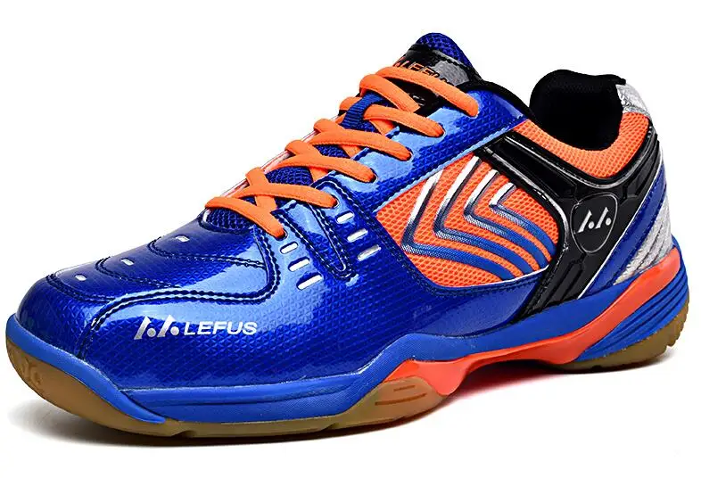 Обувь для бадминтона Новая мужская Профессиональная Обувь для бадминтона спортивные туфли пара Спорт, бадминтон обувь; комнатные тапочки; спортивная футболка для занятий теннисом - Цвет: Blue orange