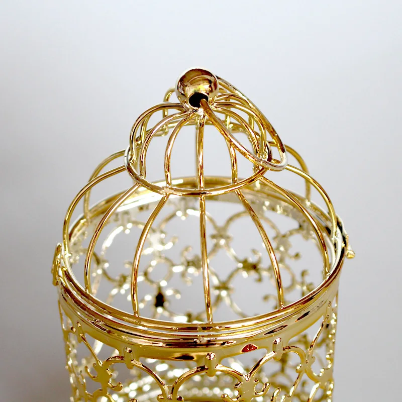 Золотой металлический подсвечник в форме клетки канделябры украшения для дома Свадебные Реквизит стол настенный декоративный подсвечник