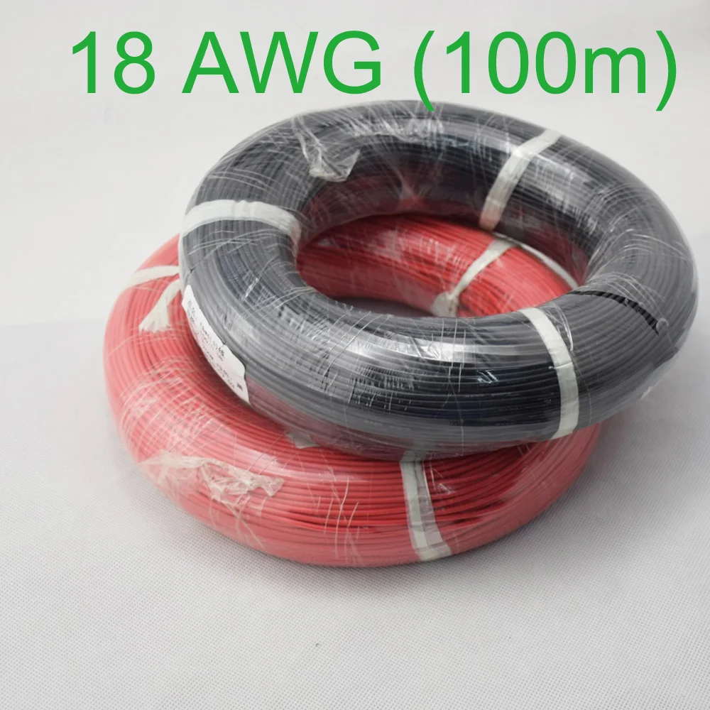 100 м 18 AWG силиконовый провод гибкий многожильный медный кабель для RC проводки|copper